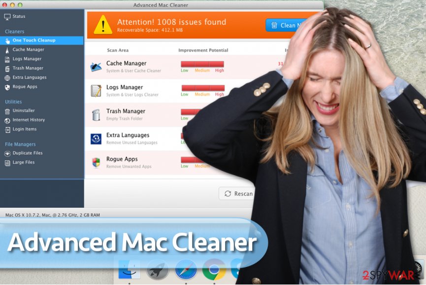 make advanced mac cleaner popup